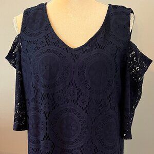 Navy lace dress/ size large/Tacera brand